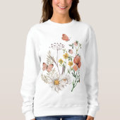 Botanische Wildblume Blume Boho Sweatshirt (Vorderseite)