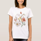 Botanische Wildblume Blume Boho T-Shirt (Vorderseite)