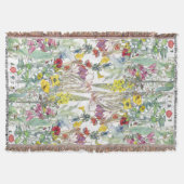 Botanische Wildblume-Blumenthrow-Decke Decke (Vorderseite)