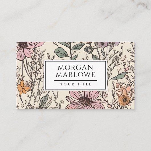 Botanische Wildblume Botanische Flora Visitenkarte (Vorderseite)