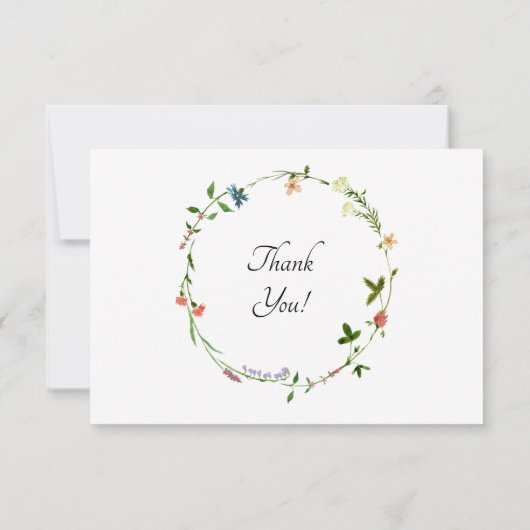 Botanische Wildblume Dankeschön Karten (Rückseite)