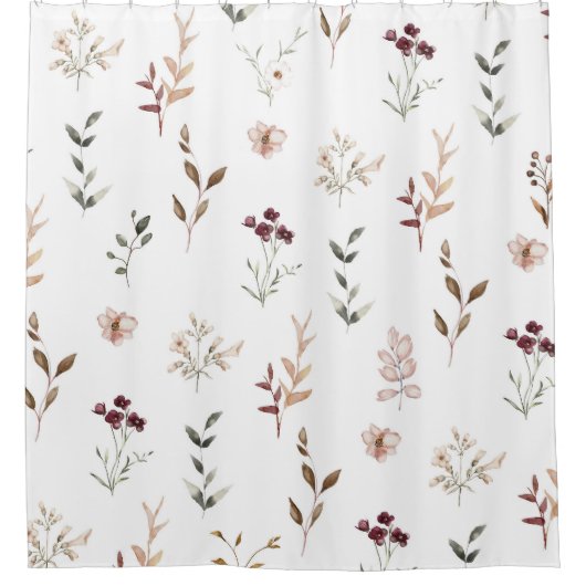 Botanische Wildblume Duschvorhang (Vorderseite)