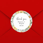 Botanische Wildblume Grüne Hochzeit Danke Runder Aufkleber
