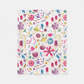 Botanische Wildblume Hedgerow-Malerei Fleecedecke (Vorderseite)