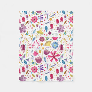 Botanische Wildblume Hedgerow-Malerei Fleecedecke