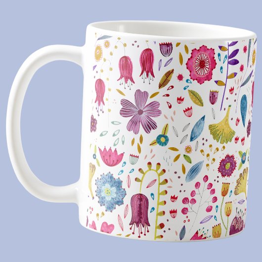 Botanische Wildblume Hedgerow-Malerei Kaffeetasse