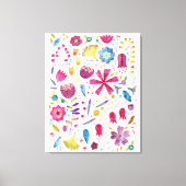 Botanische Wildblume Hedgerow-Malerei Leinwanddruck (Vorderseite)