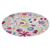 Botanische Wildblume Hedgerow-Malerei Schneidebrett (Ecke)