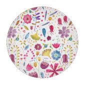 Botanische Wildblume Hedgerow-Malerei Schneidebrett (Vorderseite)