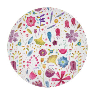 Botanische Wildblume Hedgerow-Malerei Schneidebrett