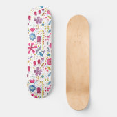 Botanische Wildblume Hedgerow-Malerei Skateboard (Vorderseite)