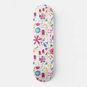 Botanische Wildblume Hedgerow-Malerei Skateboard