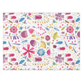 Botanische Wildblume Hedgerow-Malerei Tischdecke (Vorderseite (Horizontal))