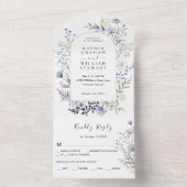 Botanische Wildblume Hochzeit All In One Einladung (Innen Boden)