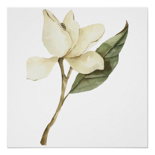 Botanische Wildblume Kunstdruckerei, Minimalistisc Poster (Vorderseite)