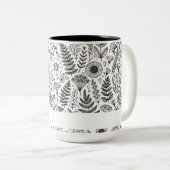 Botanische Wildblume Personalisierte Färbung der W Zweifarbige Tasse (VorderseiteRechts)