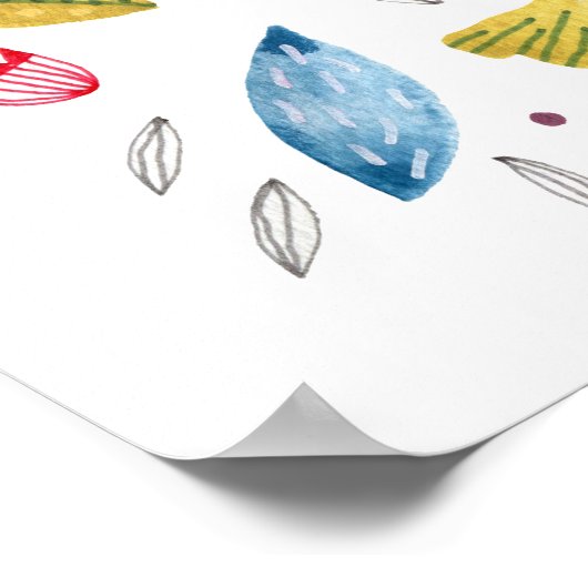 Botanische Wildblume Poster (Ecke)