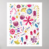 Botanische Wildblume Poster (Vorne)