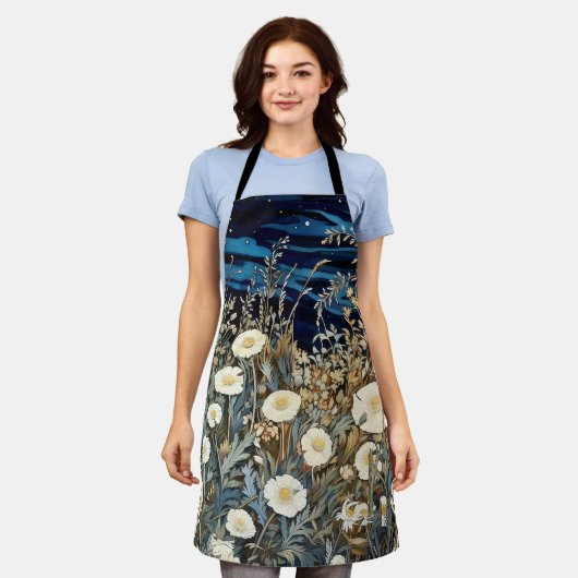 Botanische Wildblume Romantischer Garten Schürze (Getragen)