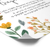 Botanische Wildblume Spätnächtliche Windeln Poster (Ecke)