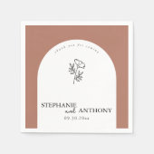 Botanische Wildblume Terracotta Serviette (Vorderseite)