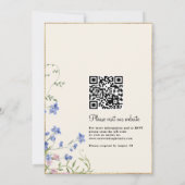 Botanische Wildblume und QR Code Hochzeit Einladung (Rückseite)
