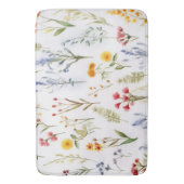 Botanische Wildblume Wasserfarbe Badematte (Vorderseite Vertikal)