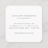 Botanische Wildblume Wasserfarben Quadratische Visitenkarte (Rückseite)