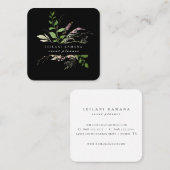 Botanische Wildblume Wasserfarben Quadratische Visitenkarte (Vorne/Hinten)