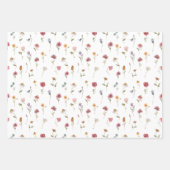 Botanische Wildblume Wasserfarbener Frühling Geschenkpapier Set (Vorderseite)