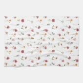 Botanische Wildblume Wasserfarbener Frühling Geschirrtuch (Horizontal)