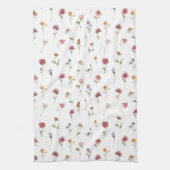 Botanische Wildblume Wasserfarbener Frühling Geschirrtuch (Vertikal)