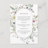 Botanische Wildblumen | Angaben zur Hochzeit Begleitkarte (Vorderseite)