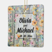 Botanische Wildblumen aus Barnholz Keramikornament (Links)