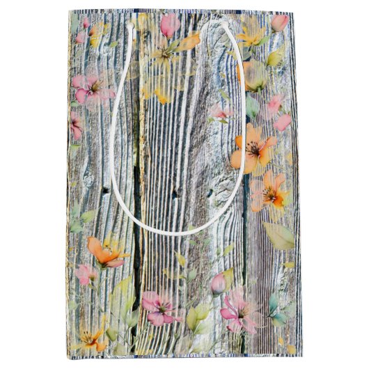 Botanische Wildblumen aus Barnholz Mittlere Geschenktüte (Vorderseite)