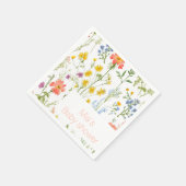 Botanische Wildblumen Babydusche Serviette (Ecke)