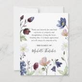 Botanische Wildblumen Beerdigung Dankeskarte (Vorderseite)