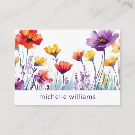 Botanische Wildblumen Blume Visitenkarte (Vorderseite)
