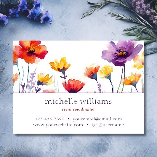 Botanische Wildblumen Blume Visitenkarte
