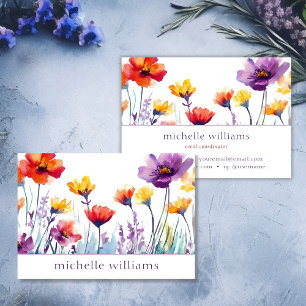 Botanische Wildblumen Blume Visitenkarte