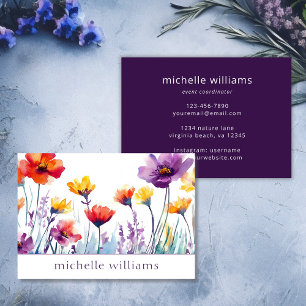 Botanische Wildblumen Blume Visitenkarte
