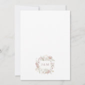 Botanische Wildblumen Dusty Rose Hochzeit Einladung (Rückseite)