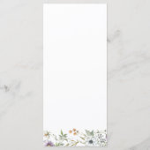 Botanische Wildblumen | Einfache Elegante Hochzeit Menükarte (Rückseite)