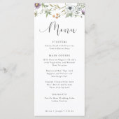 Botanische Wildblumen | Einfache Elegante Hochzeit Menükarte (Vorderseite)