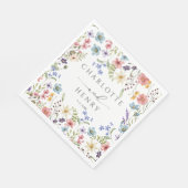Botanische Wildblumen Einfache rustikale Hochzeit Serviette (Ecke)