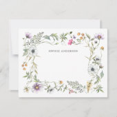 Botanische Wildblumen | elegant Mitteilungskarte (Vorderseite)