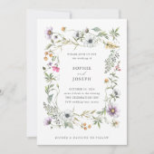 Botanische Wildblumen | Elegante Hochzeit Einladung (Vorderseite)