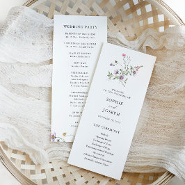 Botanische Wildblumen | Elegante Hochzeit Programm