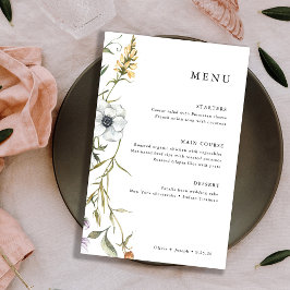 Botanische Wildblumen | Elegantes Hochzeitsmenü