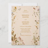 Botanische Wildblumen Eleganz Einladung (Vorderseite)